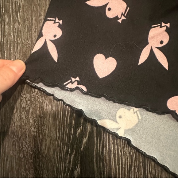 PLAYBOY Black and Pink Bunny Lounge Pants - Picture 2 of 5